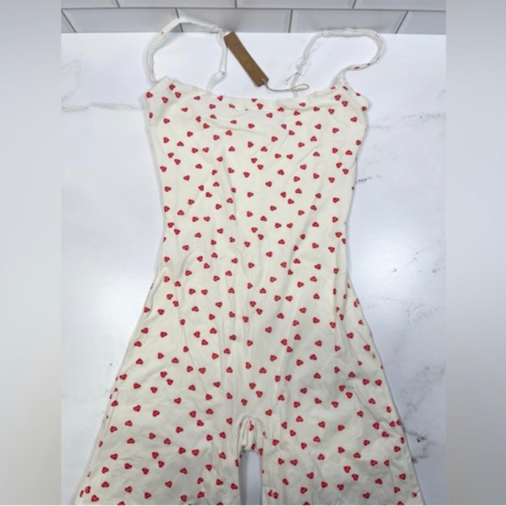 SKIMS Heart Print Fits Everybody Romper Onesie XS - Picture 4 of 7